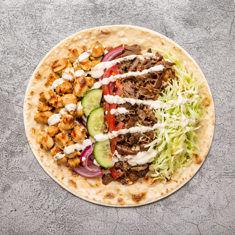 93b. Rulle med kylling og kebab